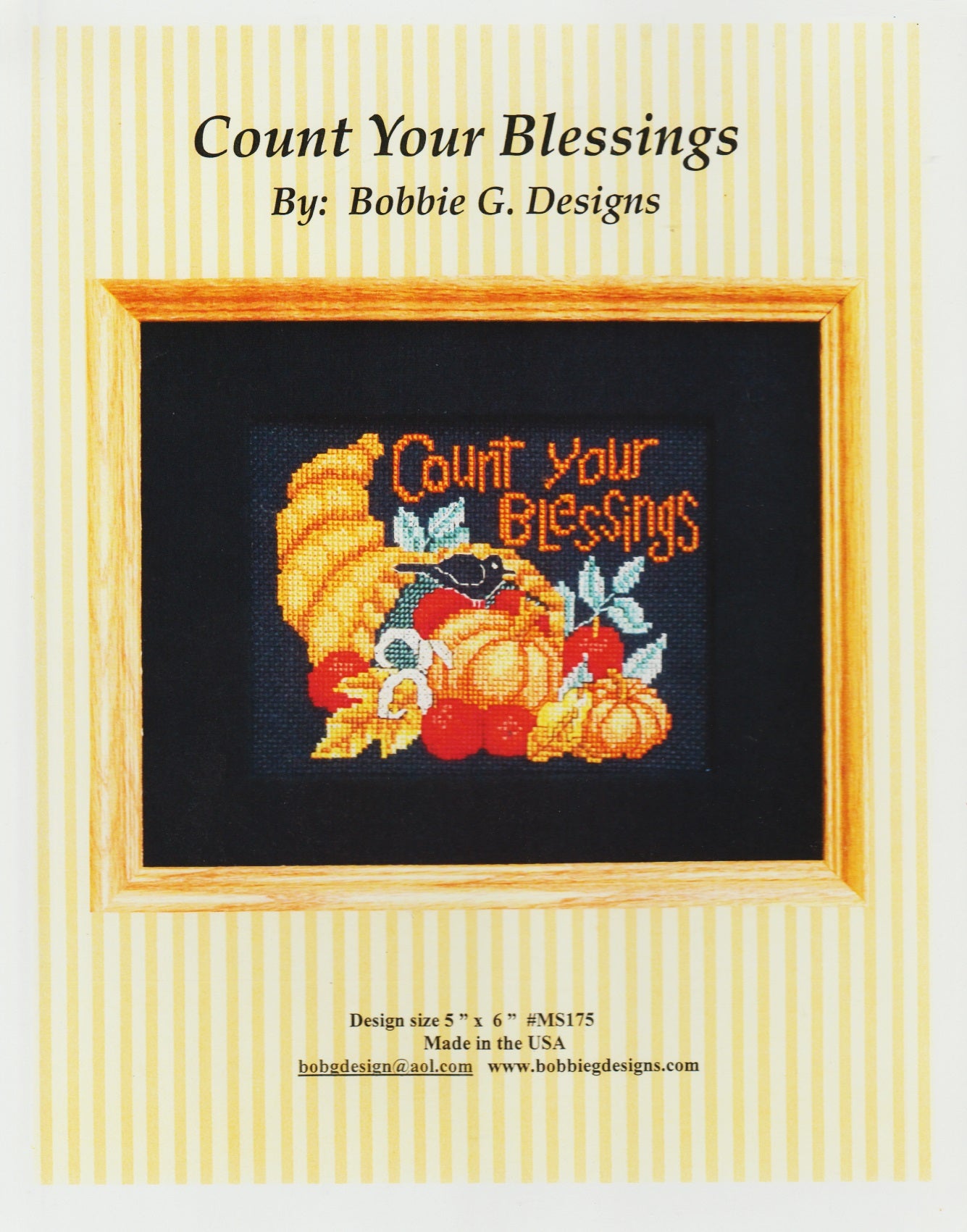 Bobbie G. Count Your Blessings MS175 Thanksgiving cross stitch pattern
