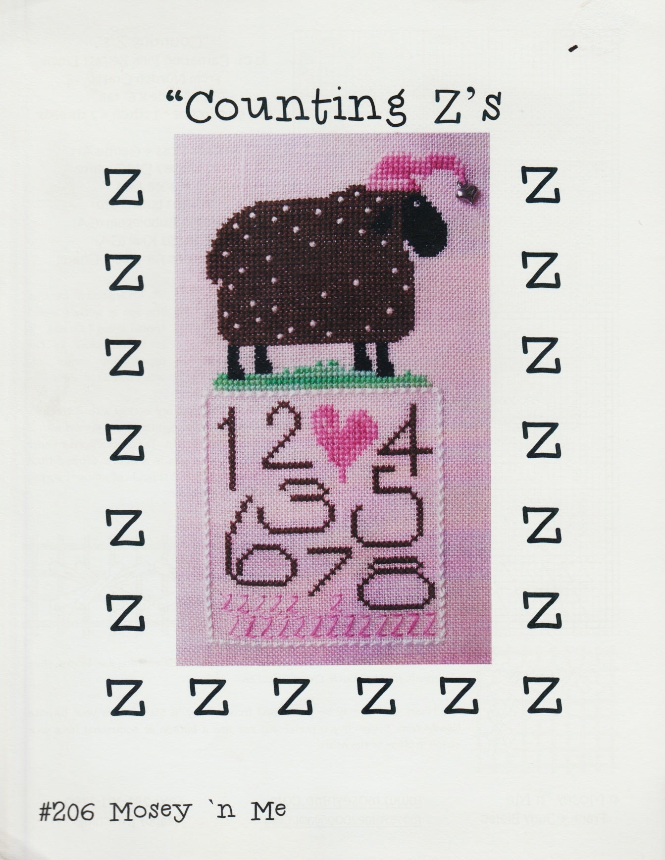 Mosey 'n Me Counting Z's 206 cross stitch pattern