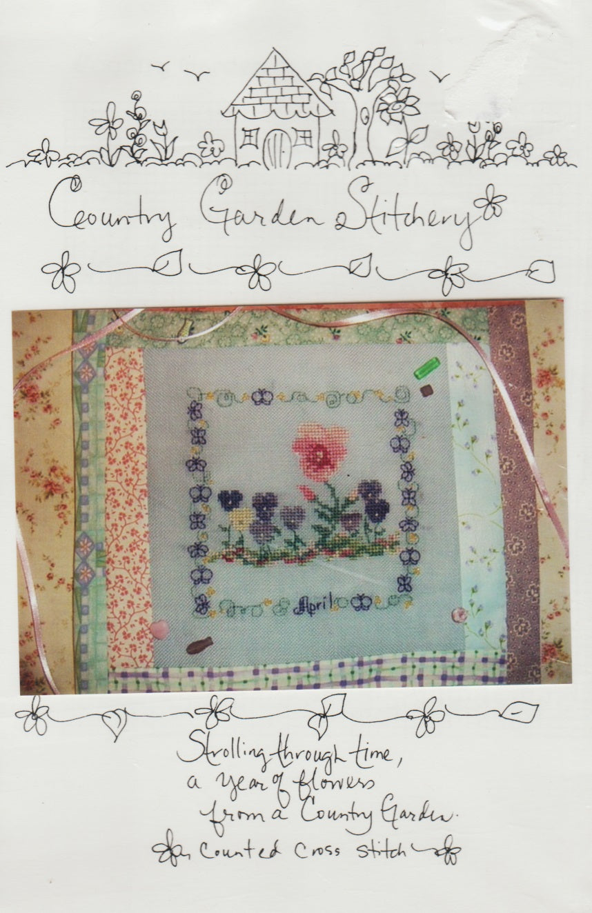 Country Garden Stitchery Country Garden in April cross stitch pattern