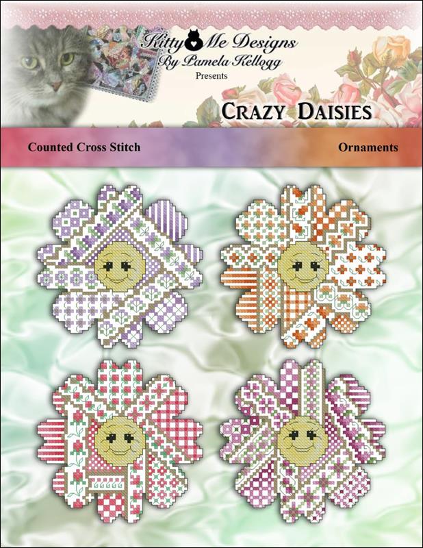 Kitty & Me Crazy Daisies Ornaments cross stitch pattern