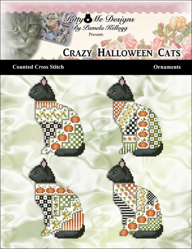 Kitty & Me Crazy Halloween Cats Ornaments cross stitch pattern