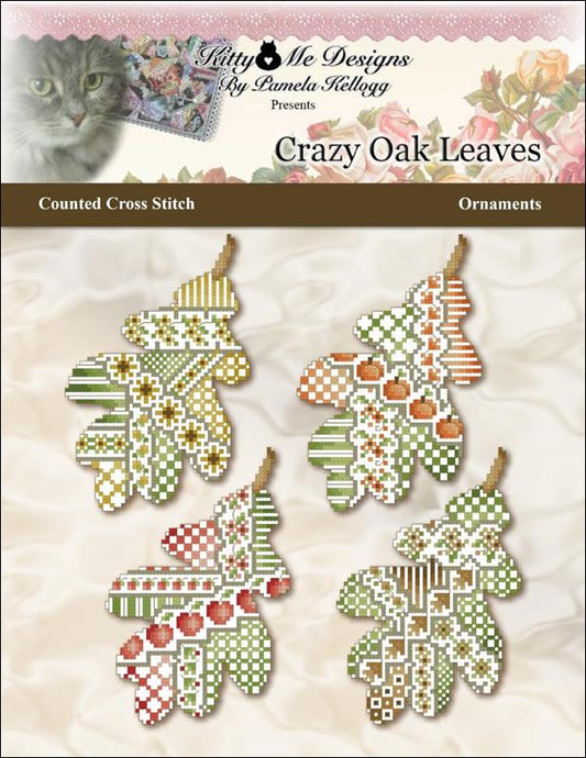 Kitty & Me Crazy Oak Leaves Ornaments cross stitch pattern