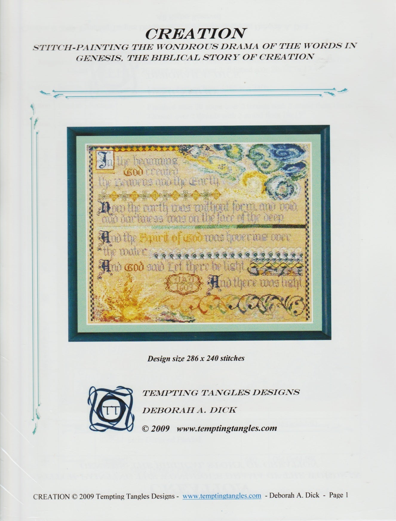 Tempting Tangles Creation cross stitch pattern