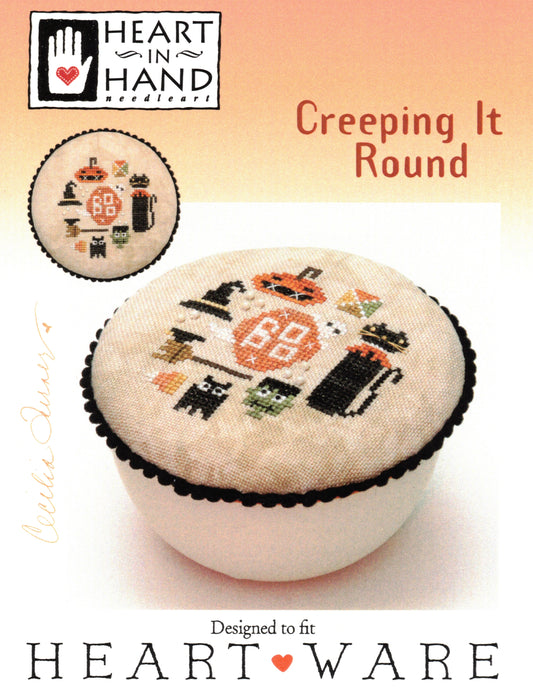 Heart In Hand Creeping It Round halloween cross stitch pattern