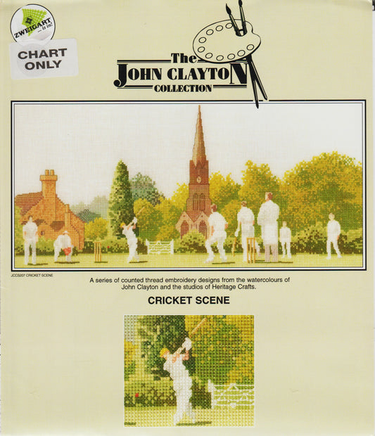 Heritage Stitchcraft John Clayton Cricket Scene JCCS207 cross stitch pattern