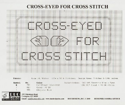 Duo Designs Cross-Eyed cross stitch pattern