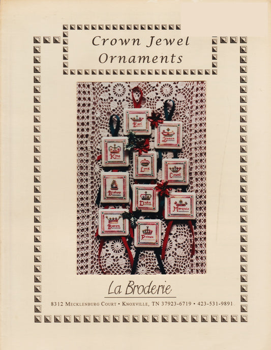 La Broderie Crown Jewel Ornaments Christmas Ornaments cross stitch pattern