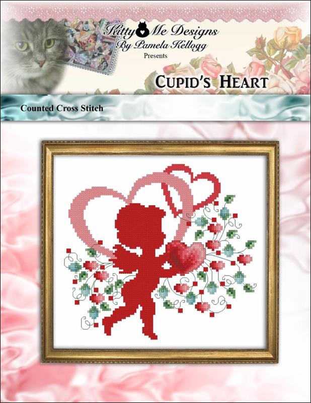 Kitty & Me Cupid's Heart cross stitch pattern
