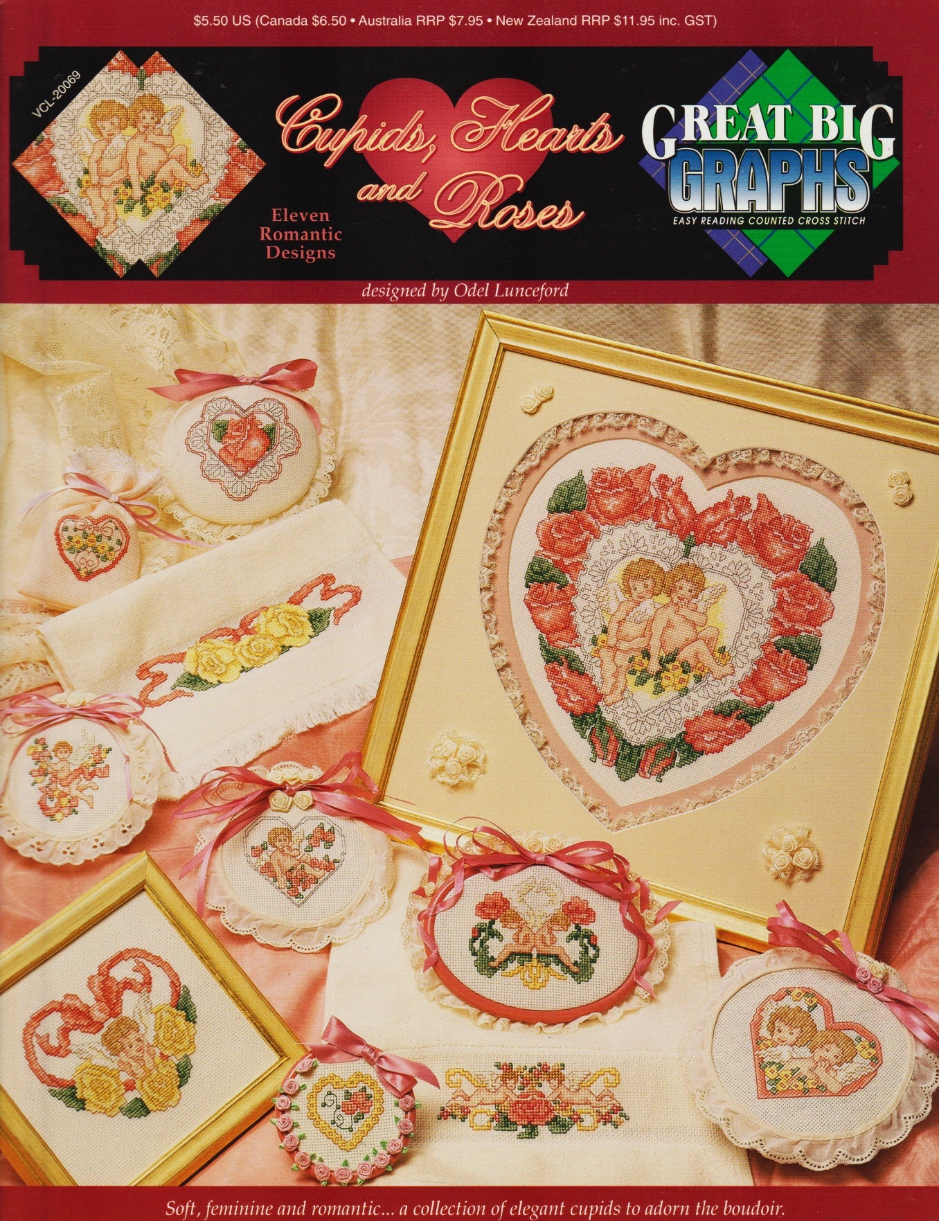 Great Big Graphs Cupids, Hearts and Roses VCL-20069 cross stitch pattern