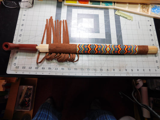 Native American Style beaded 19" Pipe