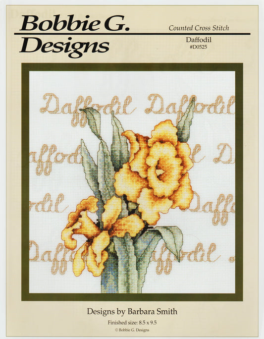 Bobbie G. Daffodil D0525 flower cross stitch attern