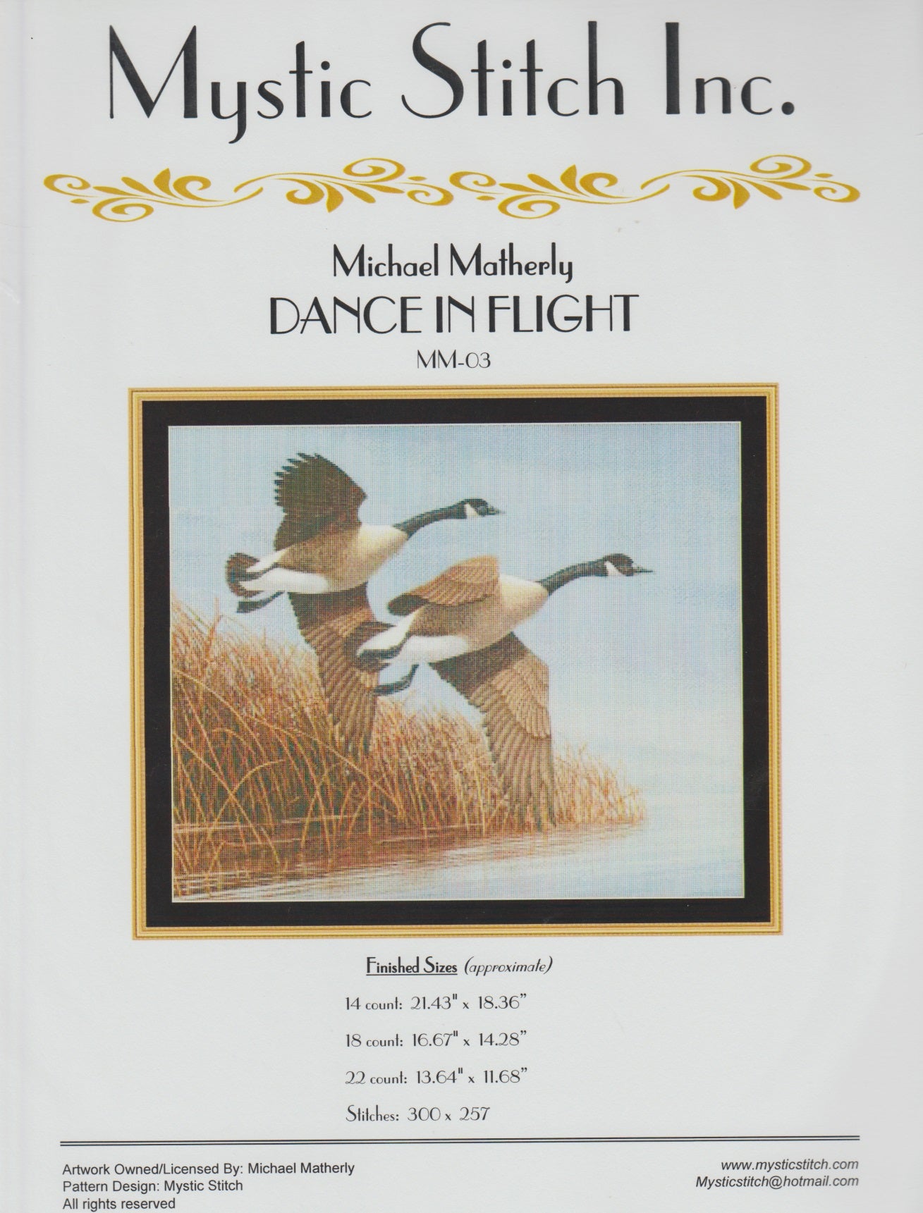 Mystic Stitch Dance In Flight MM-03 Canadian goose cross stitch pattern