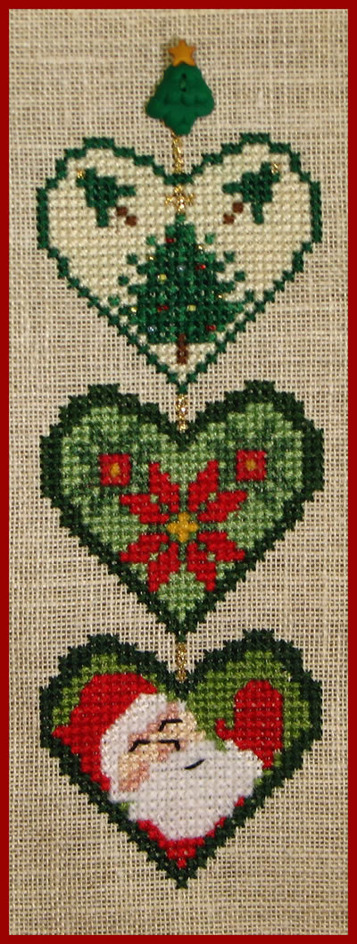 Stitchworks December - Christmas Heartstrings cross stitch pattern