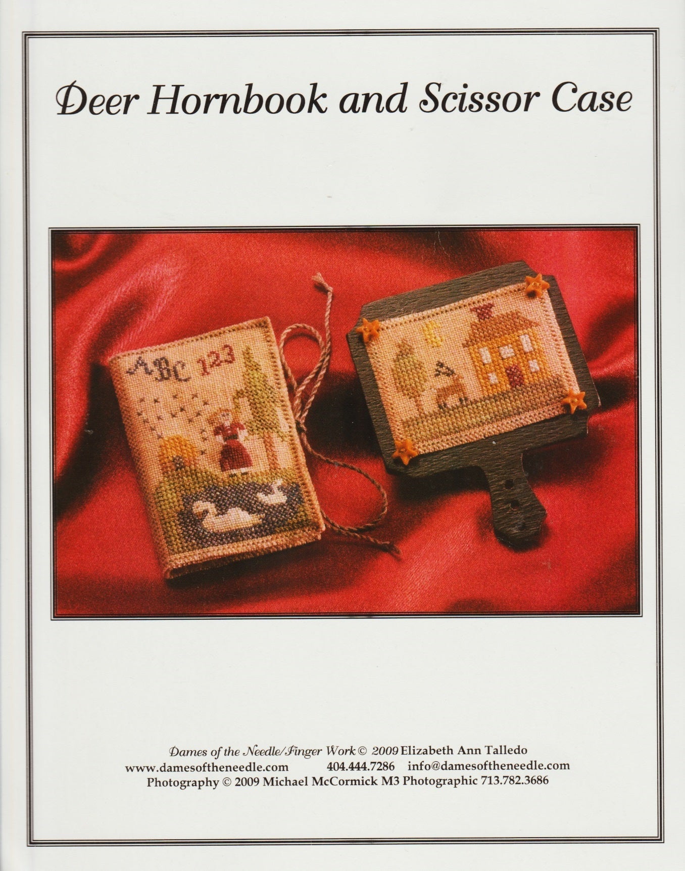 Dames Of The Needle Deer Hornbook and Scissor Case cross stitch pattern