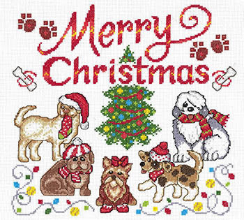 Imaginating Dog Gone Christmas 3457 cross stitch pattern