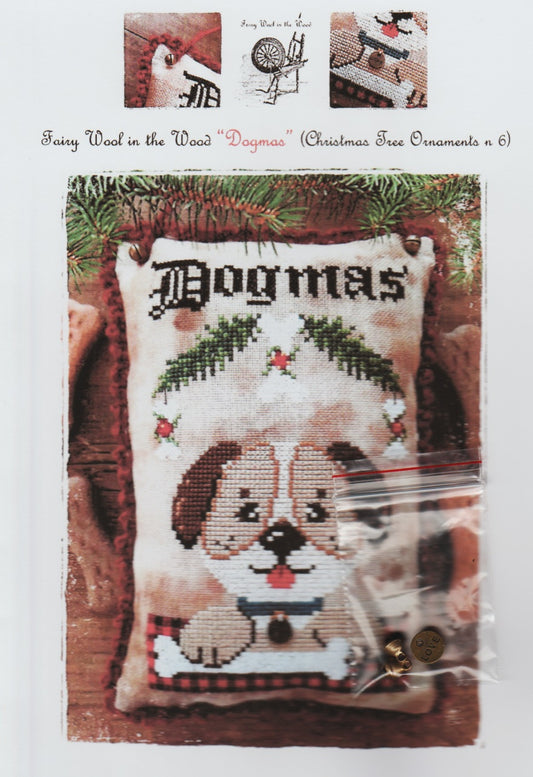 Fairy Wool in the Wood Dogmas christmas ornament cross stitch pattern
