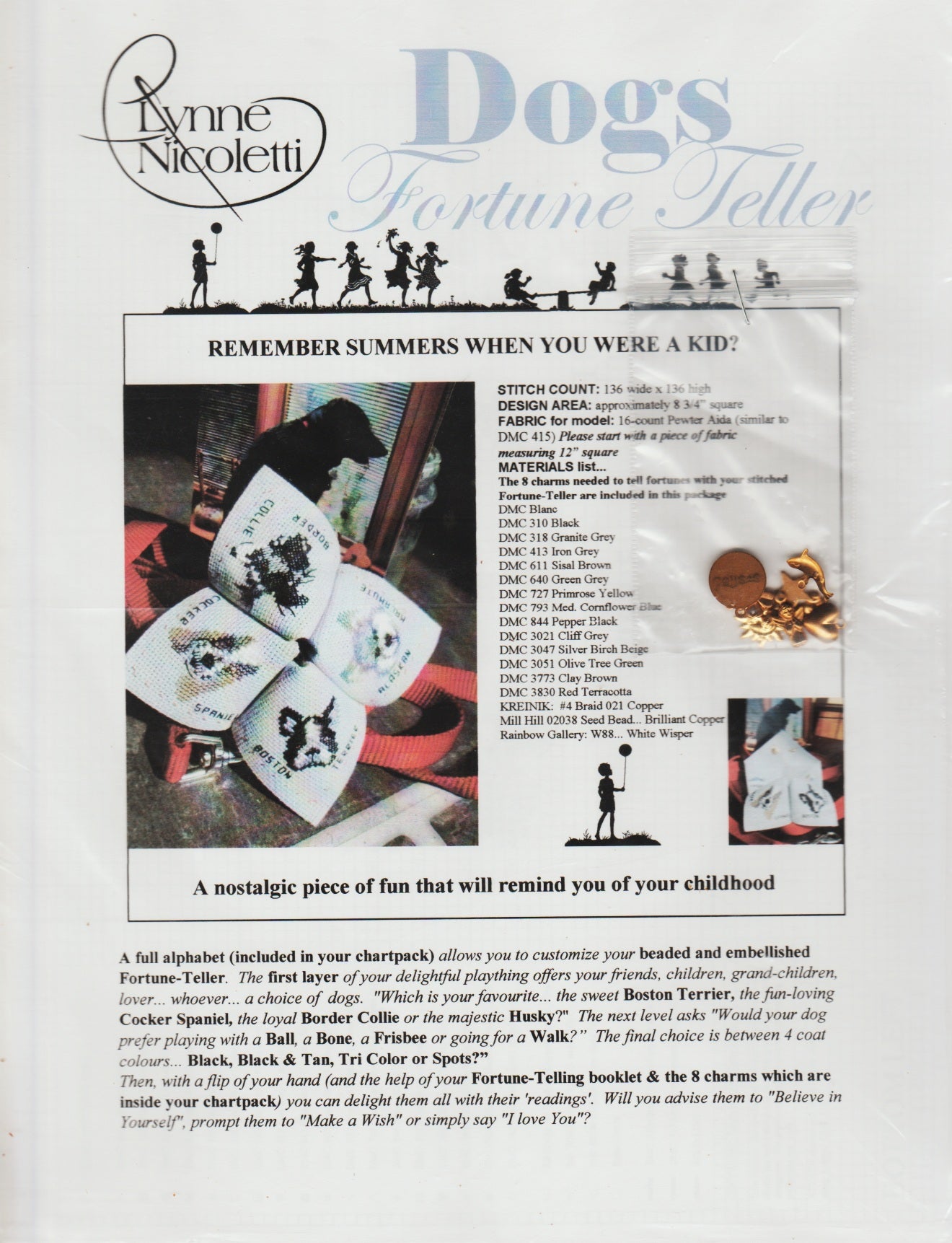 Lynne Nicoletti Dogs Fortune Teller cross stitch pattern