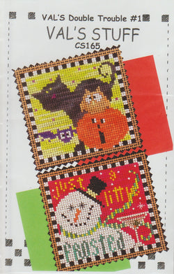 Val's Stuff Double Trouble CS165 halloween ornament cross stitch kit