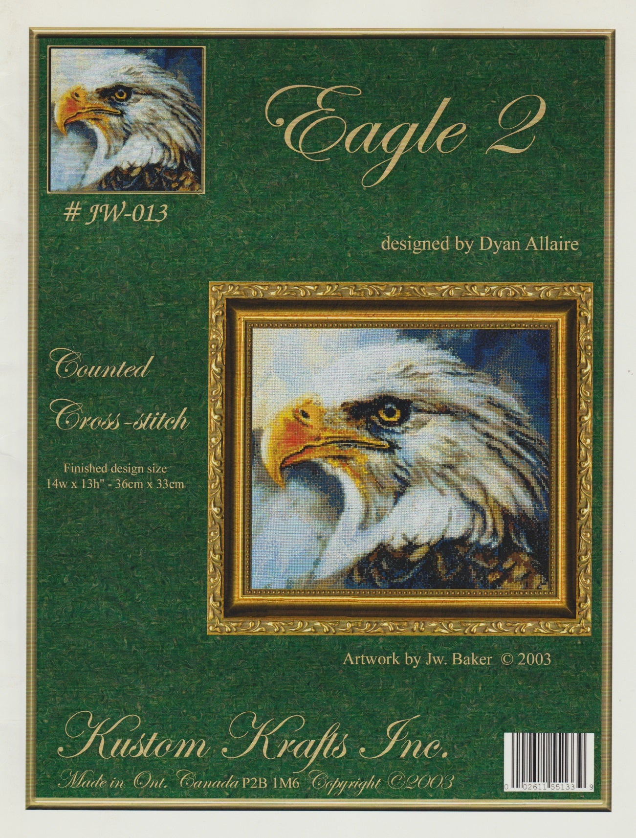 Kustom Krafts Eagle 2 JW-013 cross stitch pattern