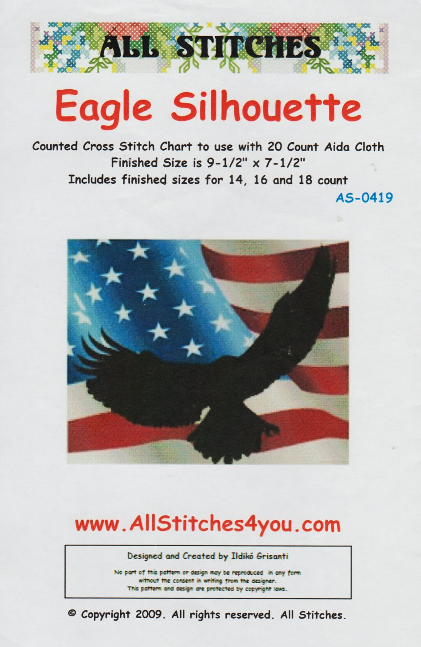 All Stitches 4 You Eagle Silhouette cross stitch pattern