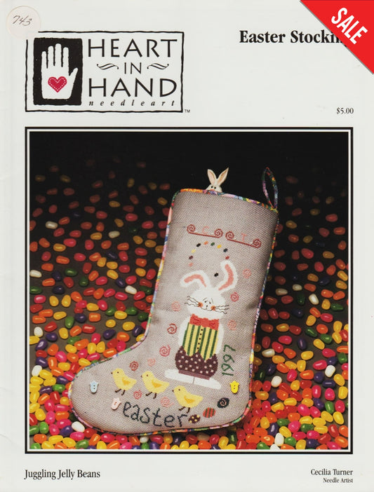 Heart In Hand Easter Stocking Juggling Jelly Beans Easter Stocking cross stitch pattern