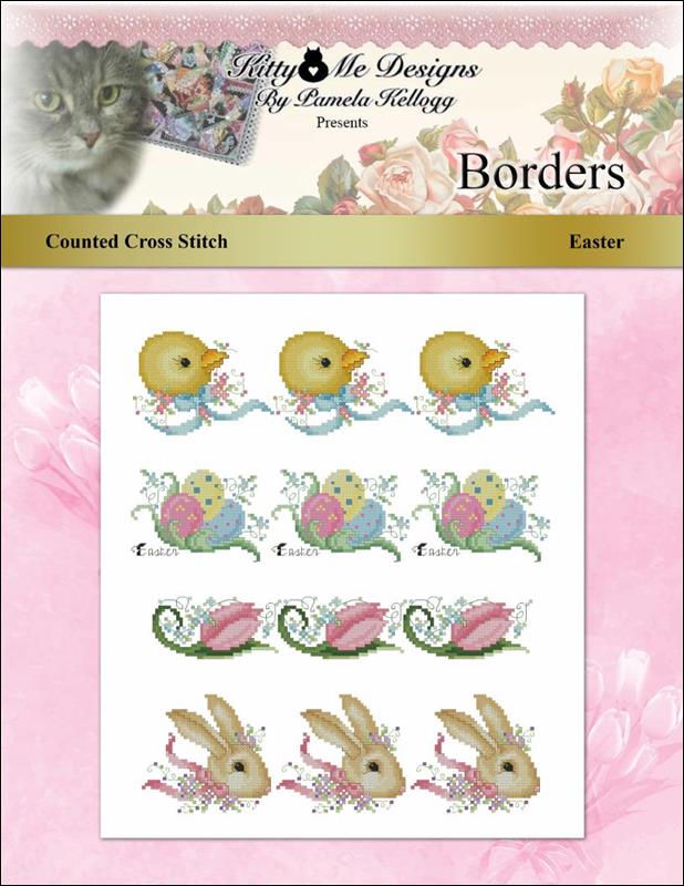 Kitty & Me Easter cross stitch pattern