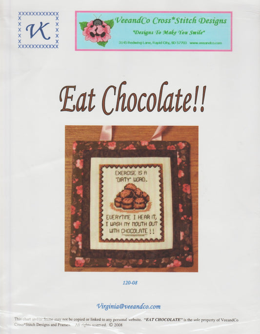 VeeandCo Eat Chocolate cross stitch pattern