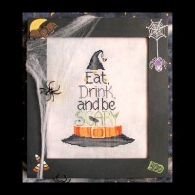 Waxing Moon Eat, Drink & Be Scary ML12 halloween cross stitch pattern