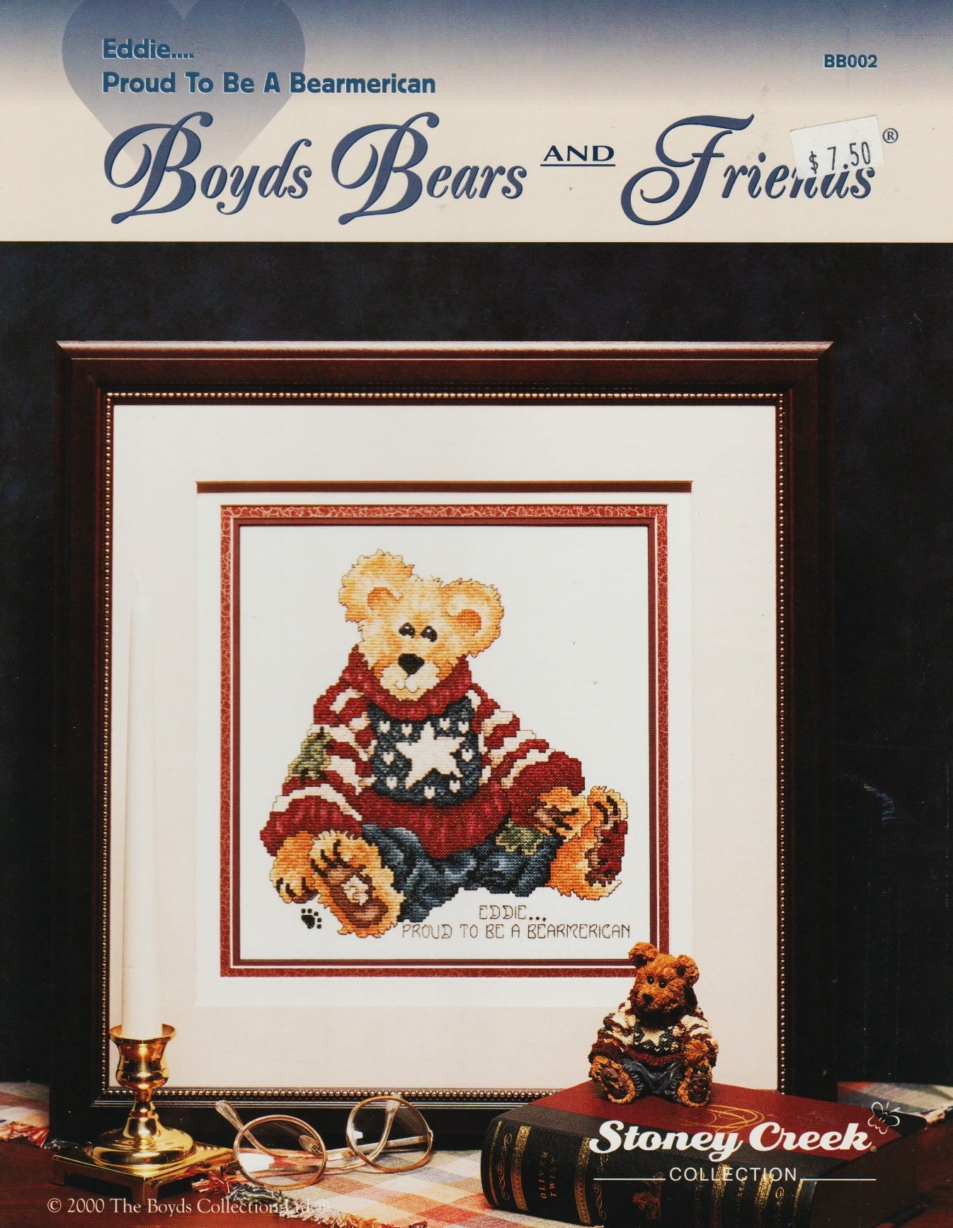 Stoney Creek Eddie Proud to be an Bearmerican BB002 Boyds Bears cross stitch pattern