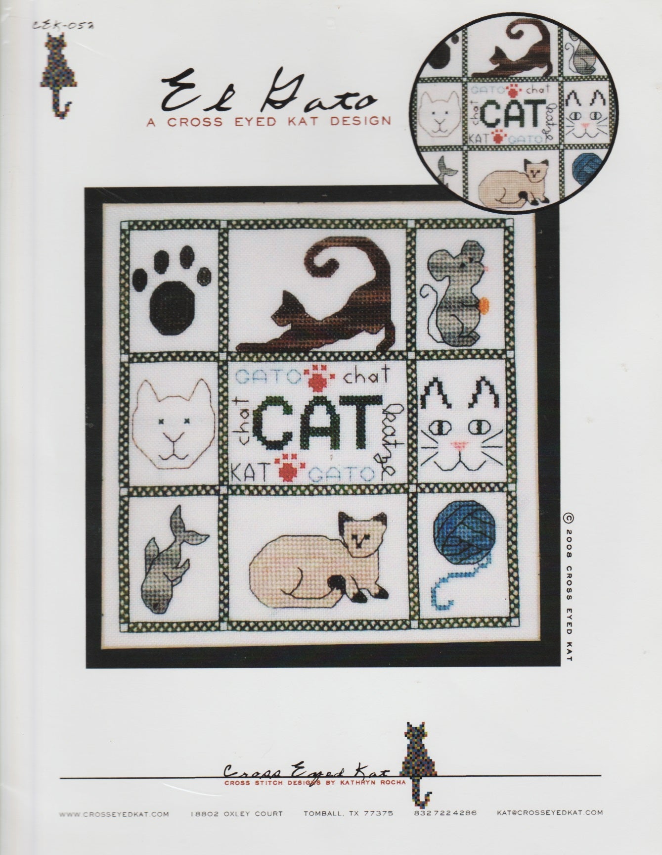 Cross Eyed Kat El Gato CEK-052 cross stitch pattern