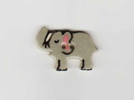 Elephant ceramic button