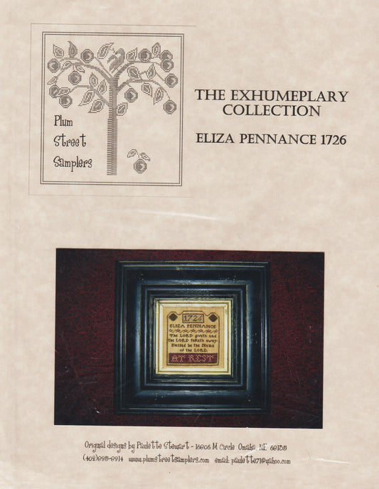 Street Samplers Eliza Pennance 1726 cross stitch pattern