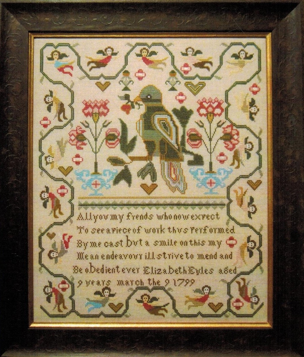 The Scarlet Letter Elizabeth Eyles 1799 reproduction cross stitch pattern