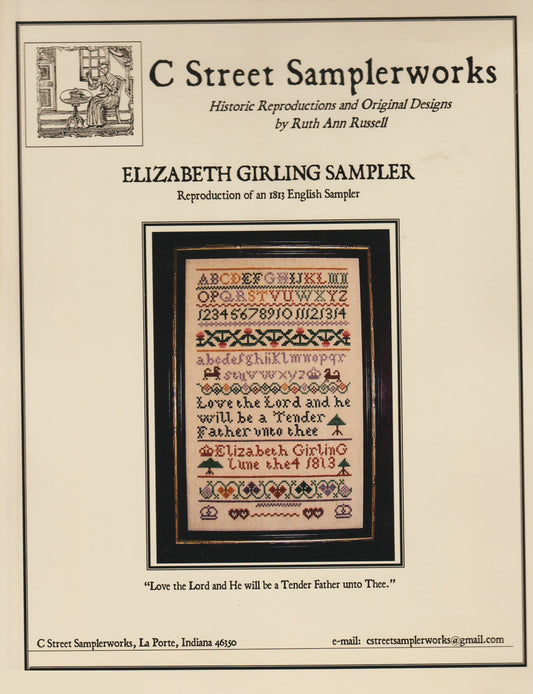 C Street Samplerworks Elizabeth Girling Sampler cross stitch pattern