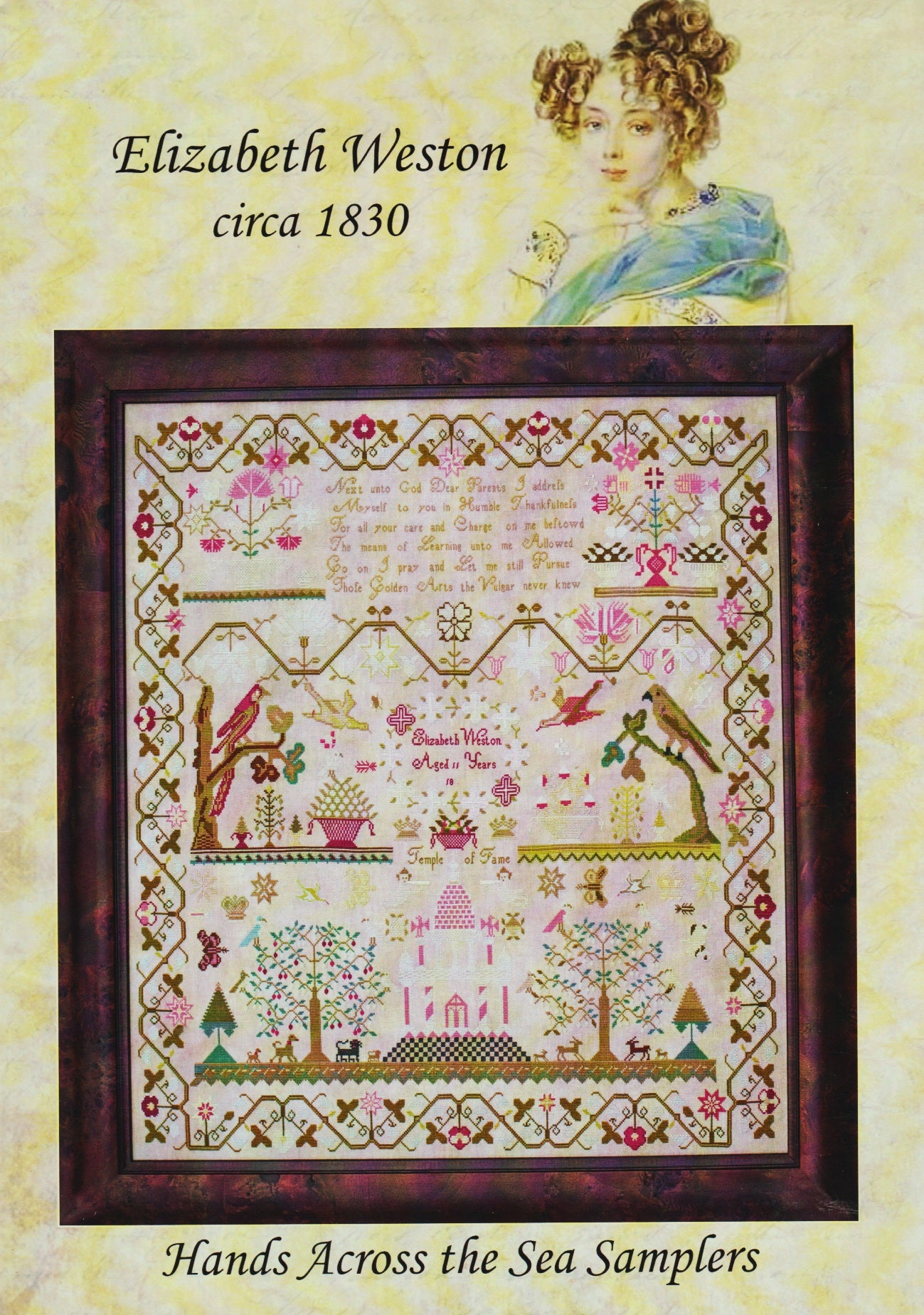 Hands Across The Sea Samplers Elizabeth Weston 1830 cross stitch pattern