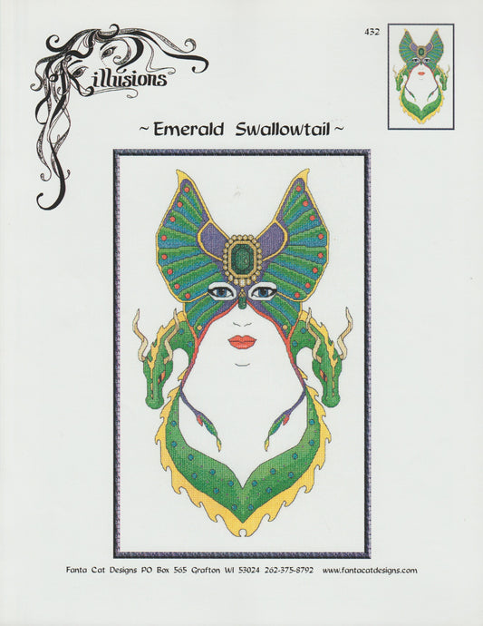 Fanta Cat Designs Emerald Swalltail cross stitch pattern