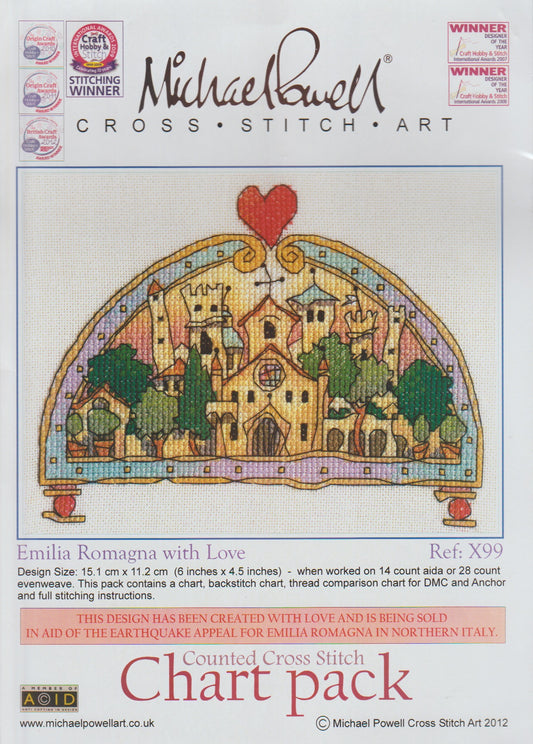 Michael Powelll Emilia Romagna with Love X99 cross stitch pattern