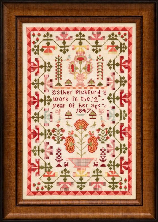 Hands Across The Sea Sampler Esther Pickford 1847 cross stitch pattern