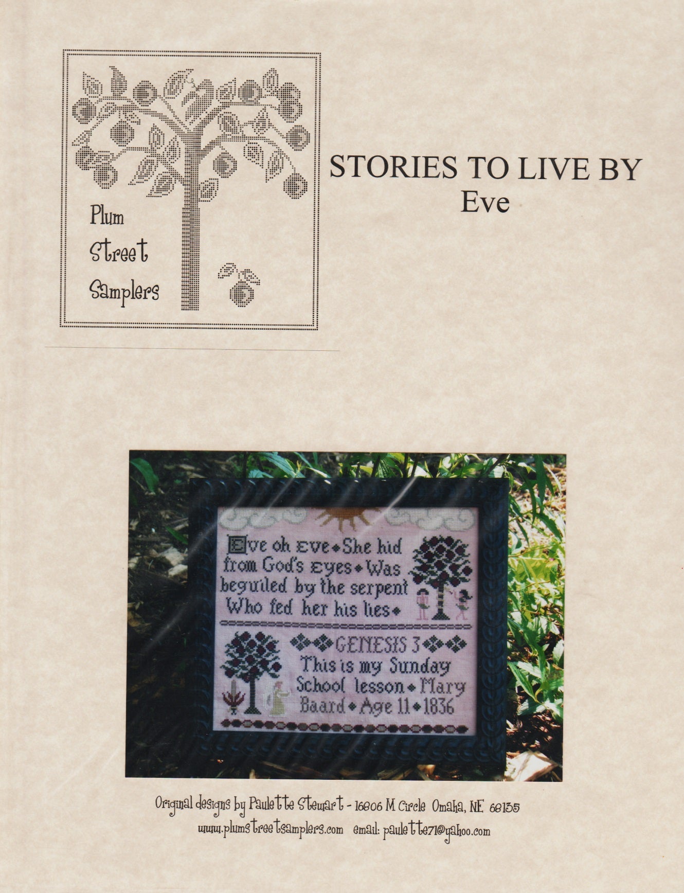 Plum Street Samplers Eve Stories to live by cross stitch pattern