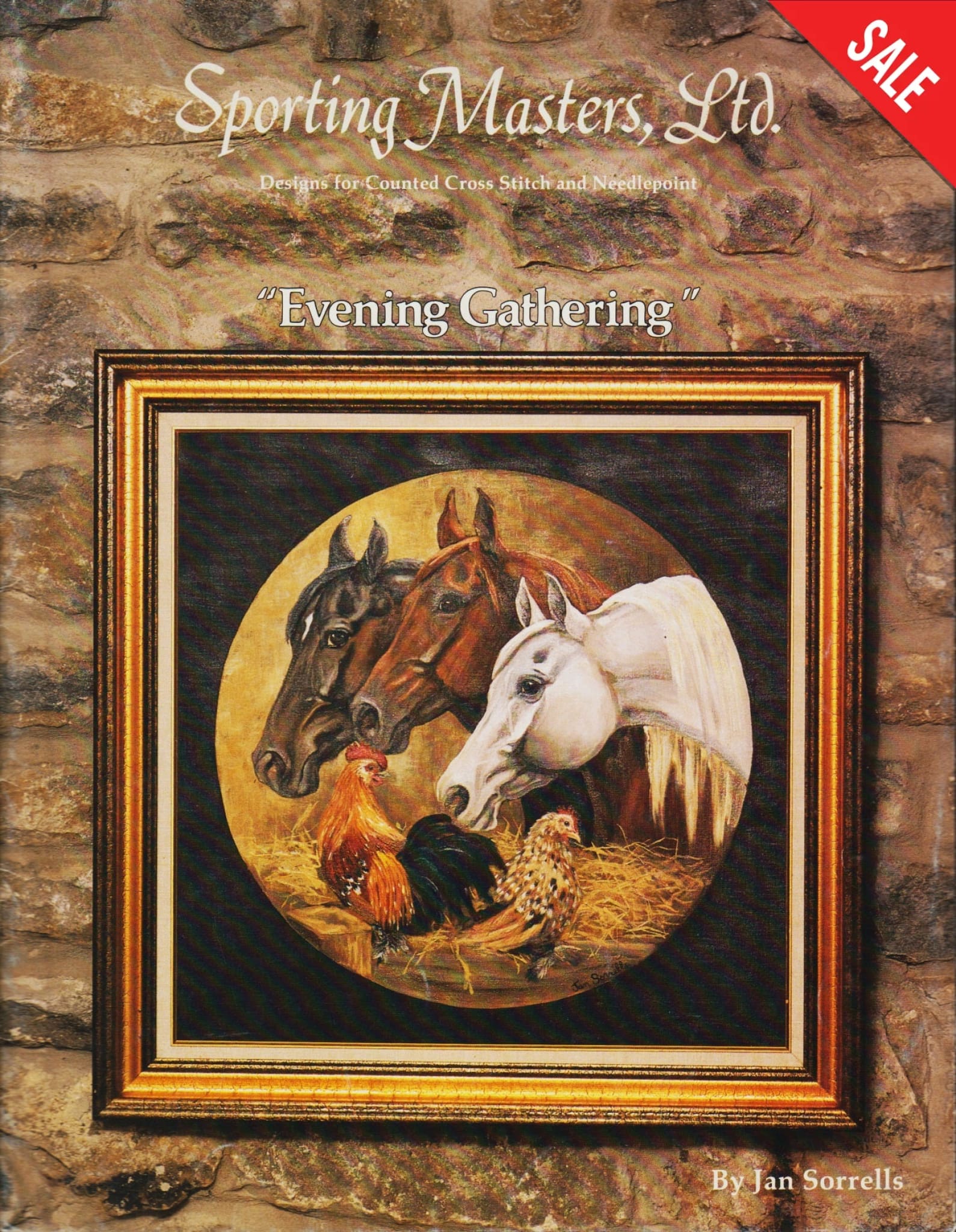 Sporting Masters Evening Gathering horse rooster cross stitch pattern
