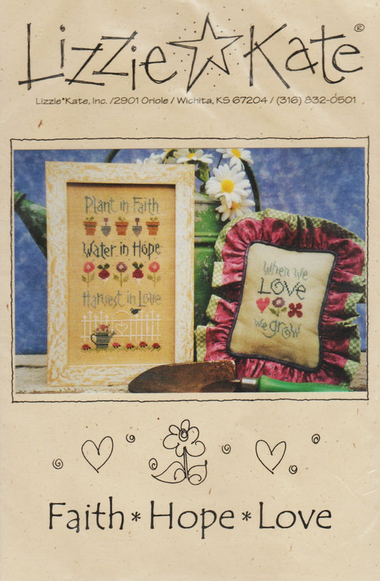 Lizzie Kate Faith Hope Love LK088 cross stitch pattern