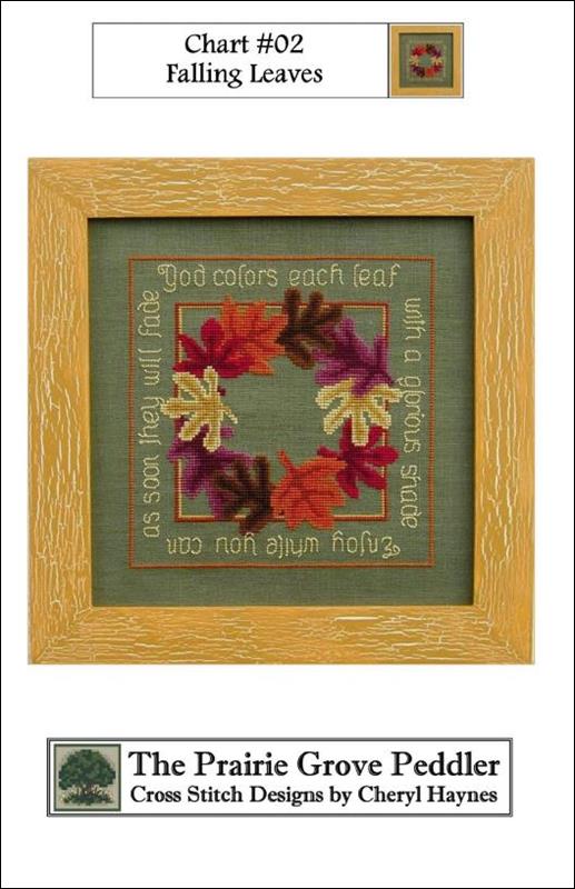 Prairie Grove Peddler Falling Leaves 2 Autumn cross stitch pattern