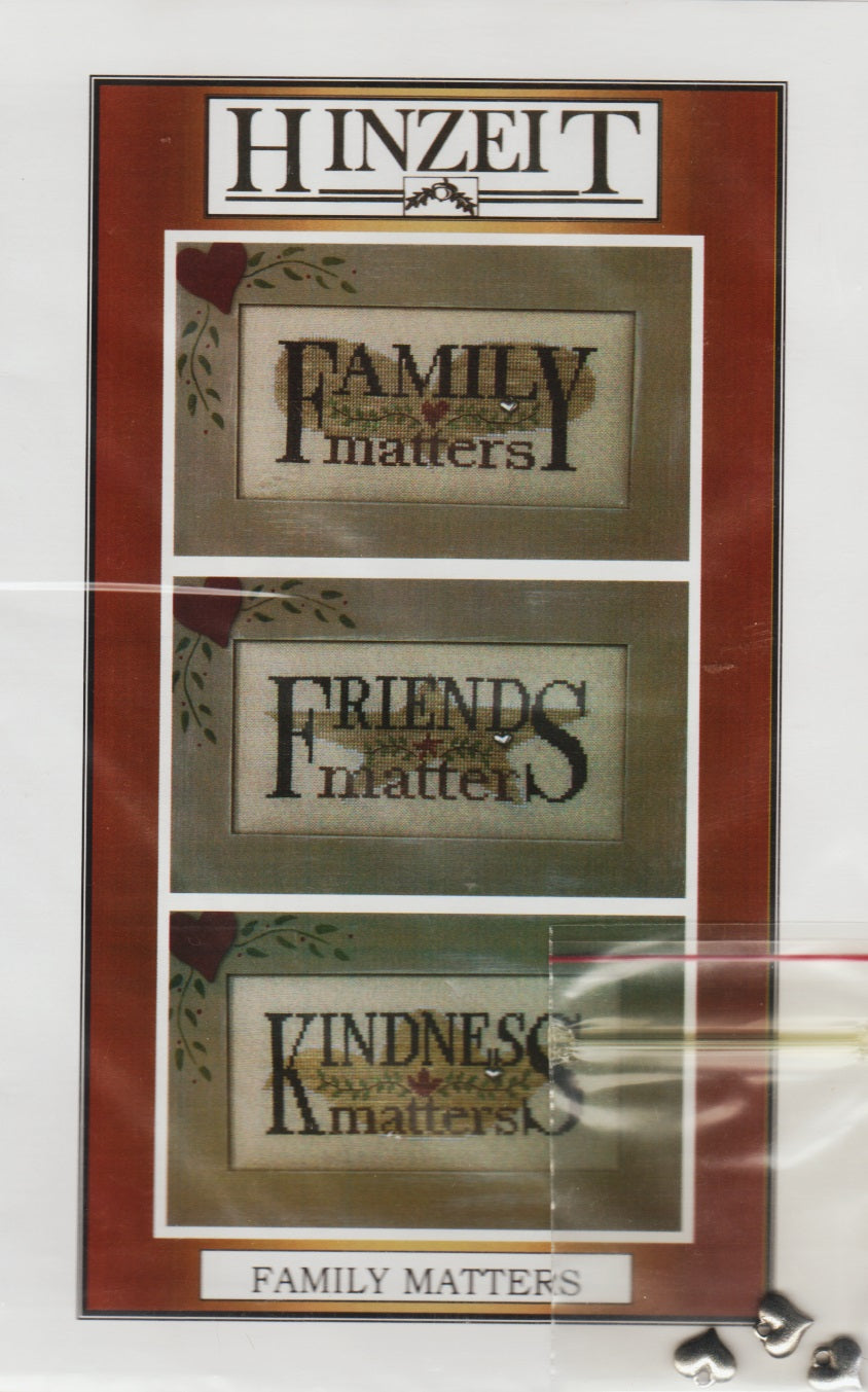 Hinzeit Family Matters cross stitch pattern