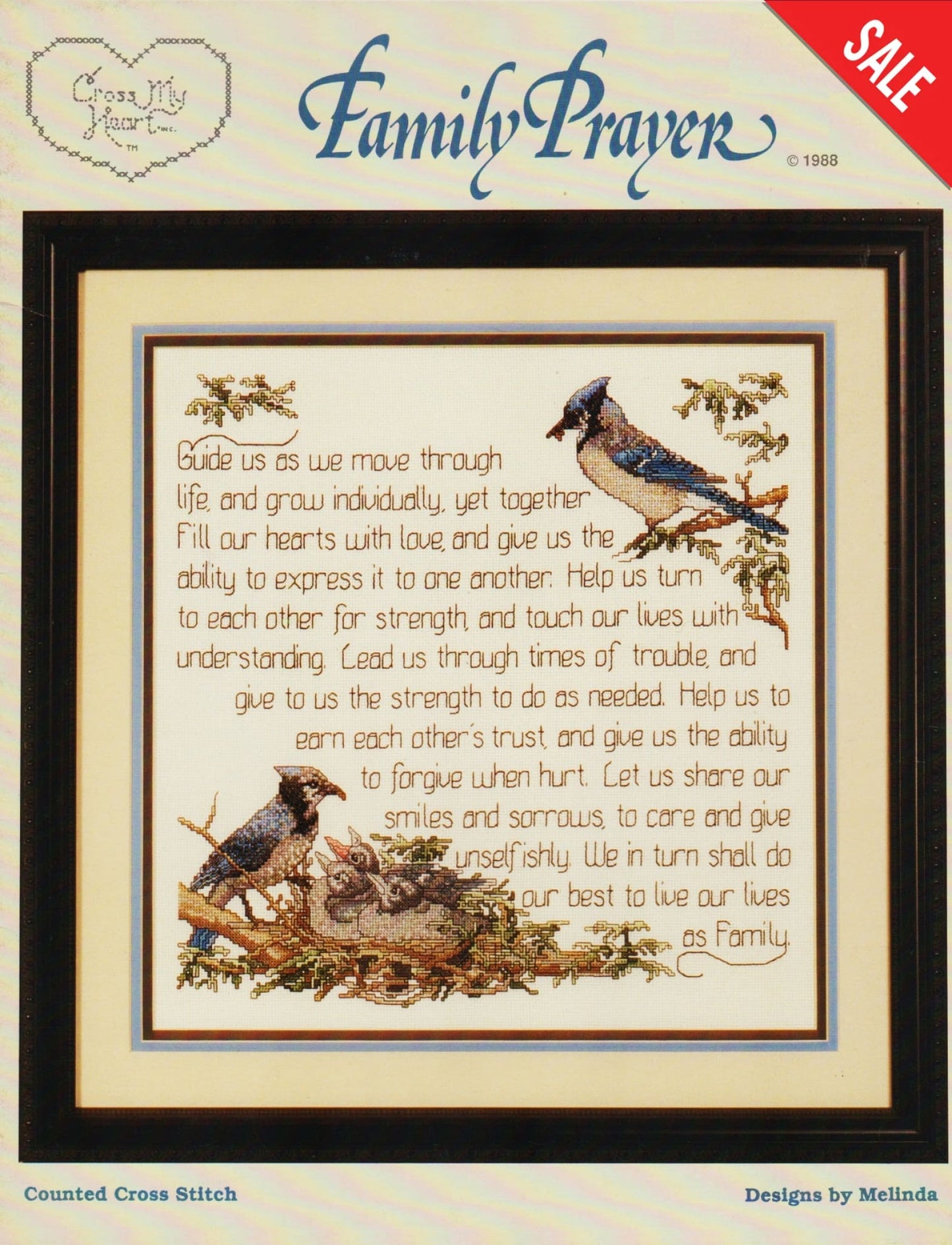 Cross My Heart Family Prayer CSL-34 religious cross stitch pattern