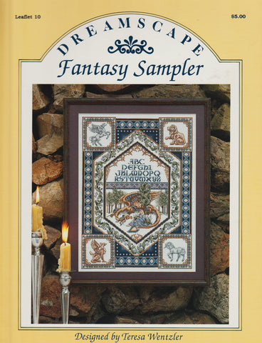 Just CrossStitch Fantasy Sampler Teresa Wentzler dragon cross stitch pattern