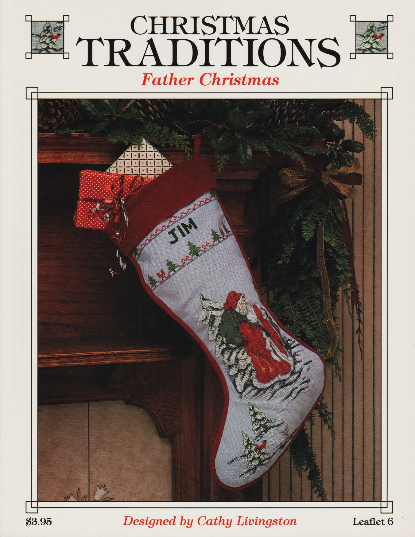 Just CrossStitch Father Christmas 6 stocking cross stitch pattern