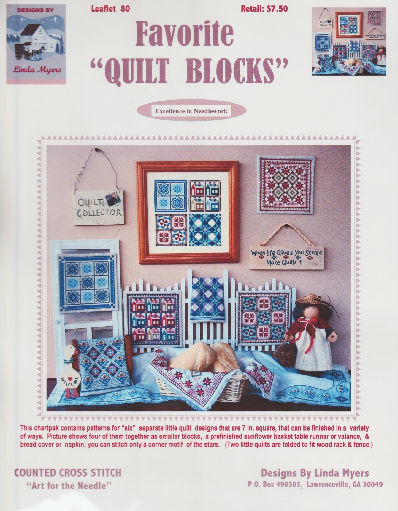 Linda Myers Favorite Quilt Blocks 80 cross stitch pattern