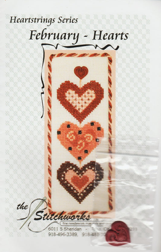 Stitchworks February - Hearts cross stitch pattern
