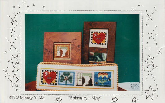 Mosey 'N Me February - May cross stitch pattern