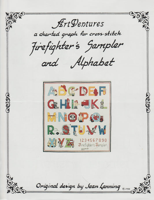 Art Ventures Firefighter's Sampler and Alphabet cross stitch pattern